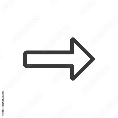 Bold Gray Arrow Icon Pointing Right on White Background