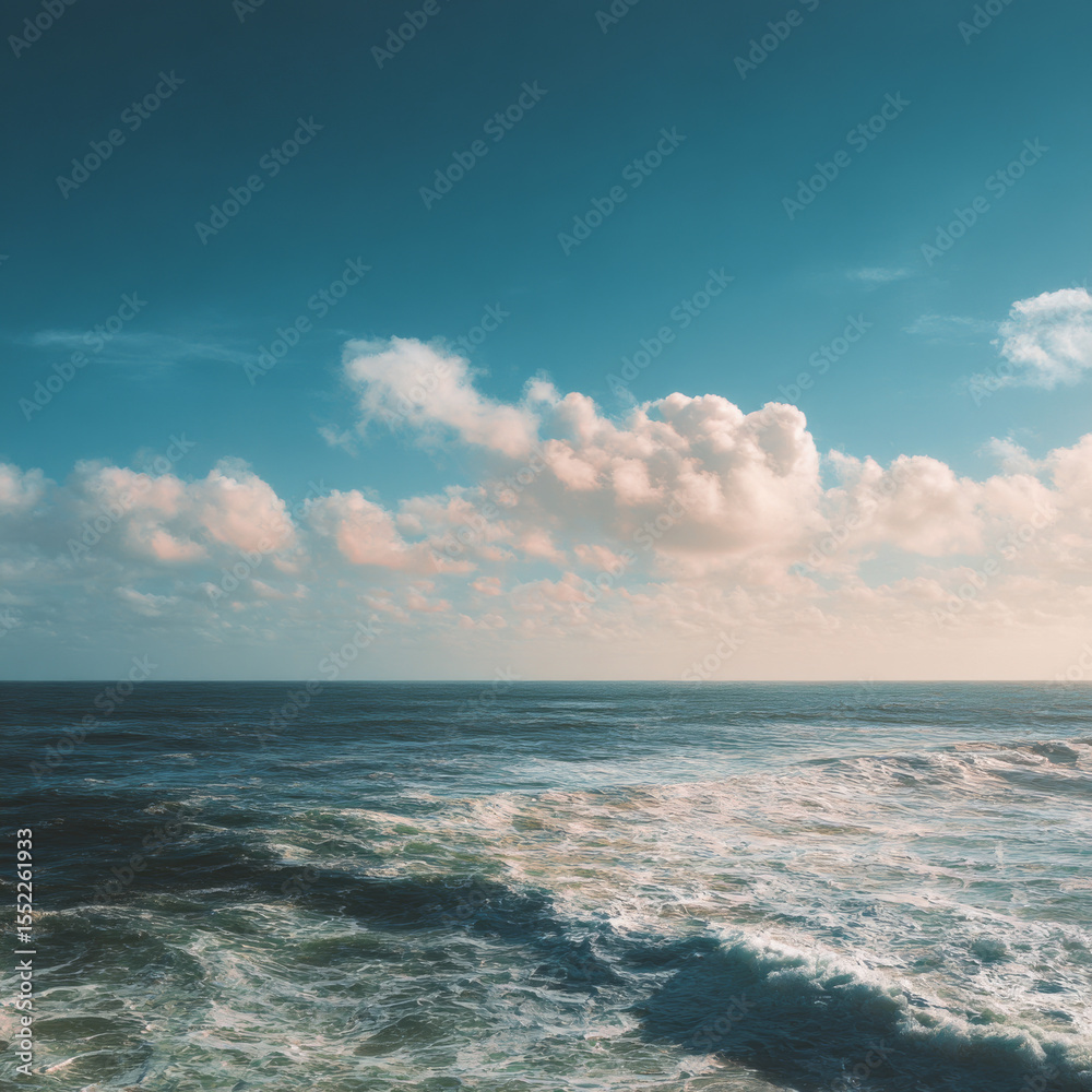Obraz premium Beautiful panorama of seascape with blue sky at daylight