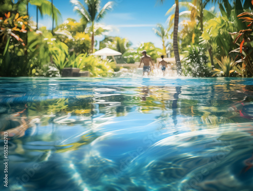 Tropical Pool Fun with Crystal Clear Water
