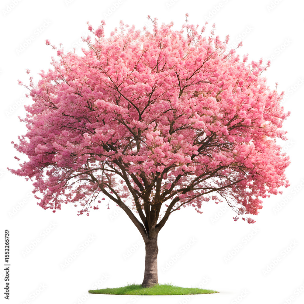 Fototapeta premium pink cherry tree isolated on white background. PNG Transparent file type with high definition quality And vibrant color grading Available.