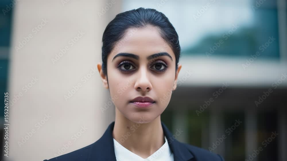 Woman in business suit, close-up portrait.