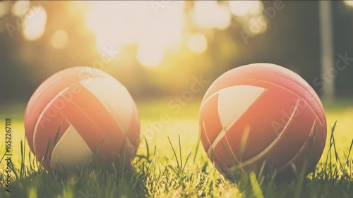 A volleyball is in the air and is about to hit the net. The net is made of a mesh material