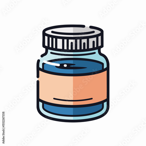 Gouache watercolor paint pan or jar vector illustration
