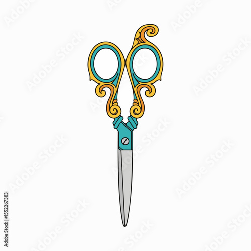 Decorative scissors vector illustration