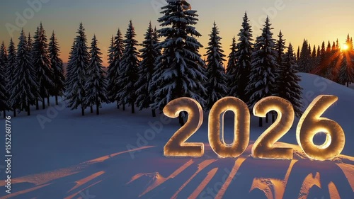 Glowing golden numbers 