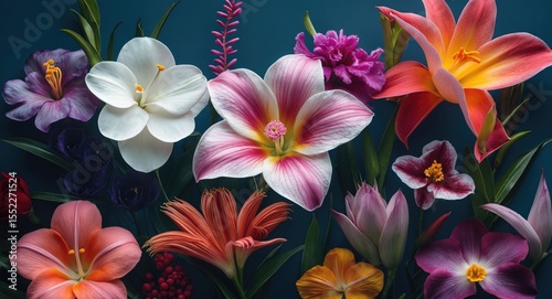 Exotic Flowers featuring a variety of vibrant and unique blossoms in different colors and shapes.