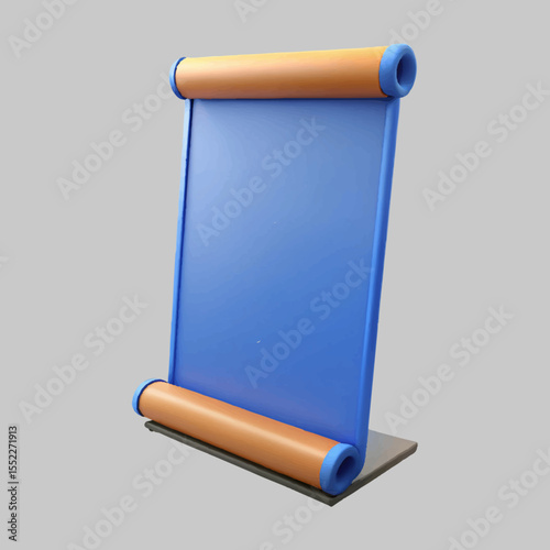 Attractive blue promotional banner stand offering ample space for messages or displays.