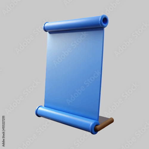 A captivating blue scroll, a stylish design element perfect for presentation backgrounds and creative projects, rendered against a black backdrop.