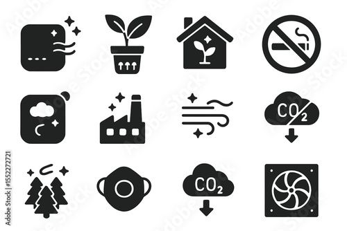Environmental symbols for air quality and pollution awareness