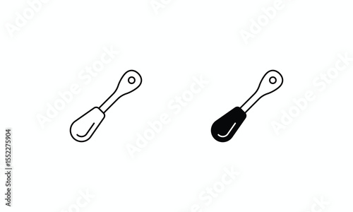 Ratchet Wrench icons set Line and Glyph black vector icon stock illustration