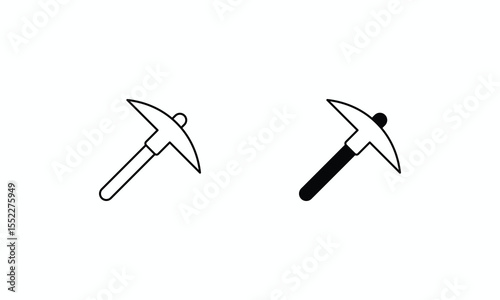Pick icons set Line and Glyph black vector icon stock illustration