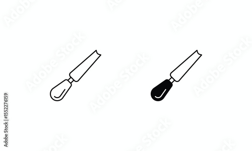 Gouge icons set Line and Glyph black vector icon stock illustration