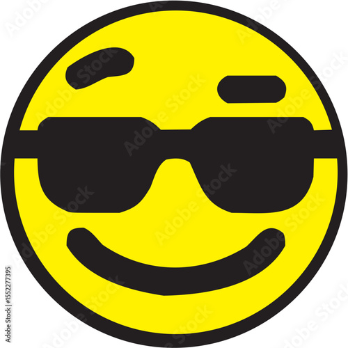 Smiling Emoji with Sunglasses Vector