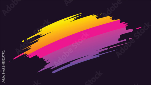 Abstract brushstroke vector illustration with a multicolored gradient design element