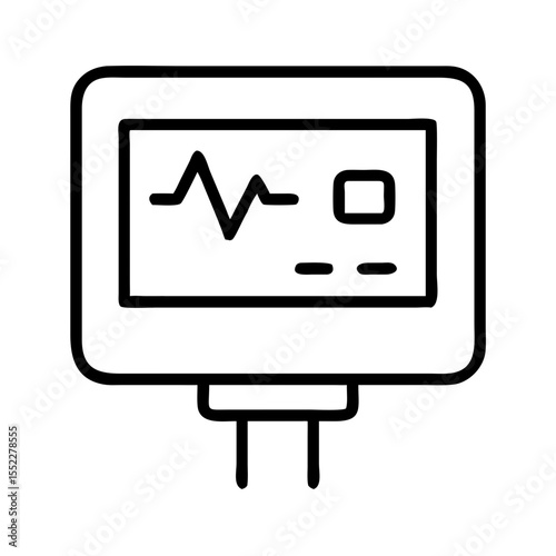 Medical diagnostics screen with heartbeat and monitor display  