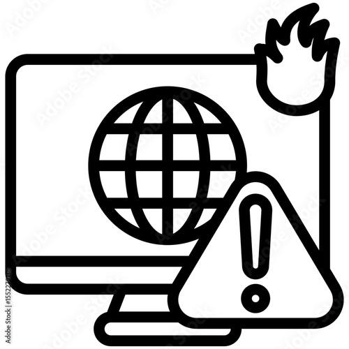 Breaking News black outline icon, use for journalist, broadcasting, news and media UI, UX kit, app and web development, digital or print.