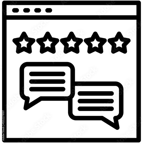 Comment black outline icon, use for journalist, broadcasting, news and media UI, UX kit, app and web development, digital or print.