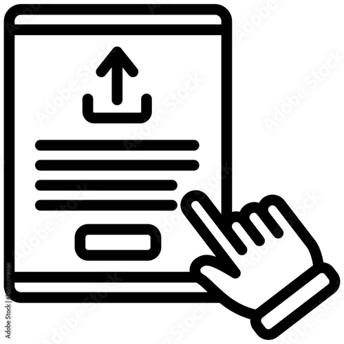 Post Button black outline icon, use for journalist, broadcasting, news and media UI, UX kit, app and web development, digital or print.
