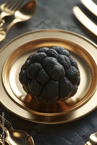 Truffle on Gold Plate – Culinary Luxury