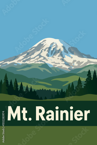 Wallpaper Mural Scenic Views of Mt. Rainier's Alpine Beauty.eps Torontodigital.ca