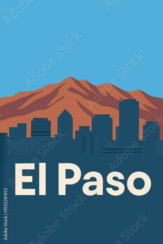 Sunset Over El Paso and Mountain Peaks.eps