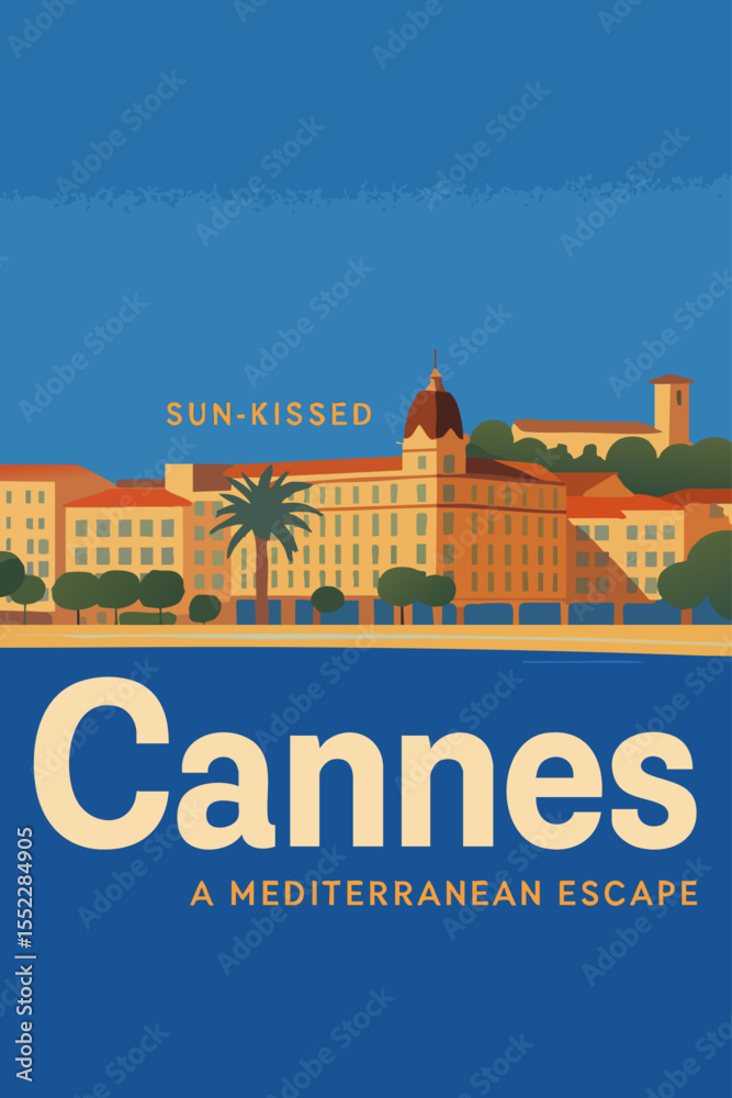 Obraz premium Vibrant Cannes Beach Views and Cityscape