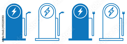 Electric car charging station ev recharge point icon