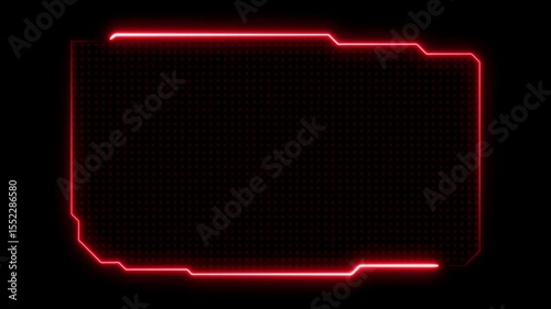 HUD, UI, GUI futuristic user interface screen animation. High tech screen for video game. Neon hologram screen overlay. Sci-fi concept design. Callouts title icon. Modern banner, frame of lower third