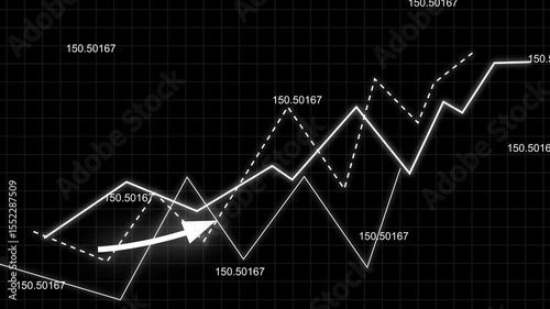 Business growth concept in allusive graph chart showing marketing sales profit increasing to future target . Abstract business growth graph chart icon