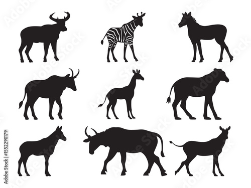Silhouettes of African Wildlife