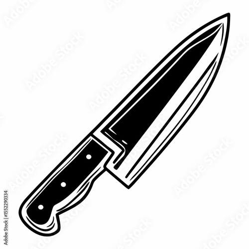 Cuadro en lienzo knife isolated on white background