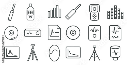 Collection of medical and scientific icons. The icons include a stethoscope, a thermometer, a blood pressure cuff, a stethoscope, a stethoscope, a stethoscope, a stethoscope, a stethoscope