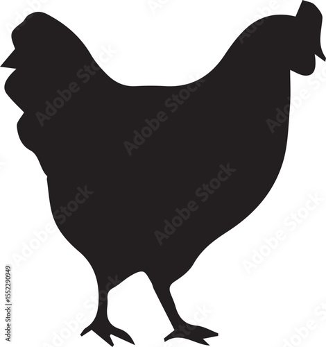 Chicken Silhouette Collection - Farm Animal Vector Set (Rooster, Hen, Chick Outline Illustrations) - Poultry, Agriculture & Countryside Clipart