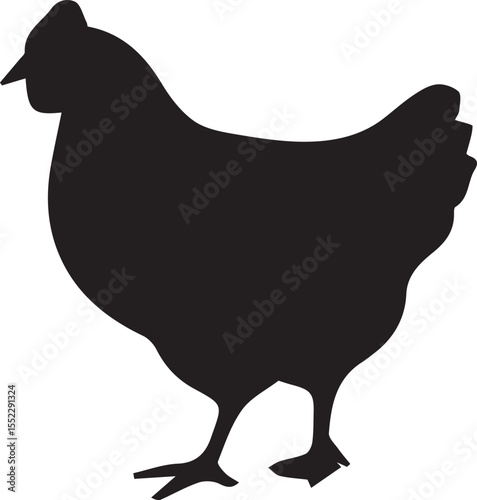 Chicken Silhouette Collection - Farm Animal Vector Set (Rooster, Hen, Chick Outline Illustrations) - Poultry, Agriculture & Countryside Clipart