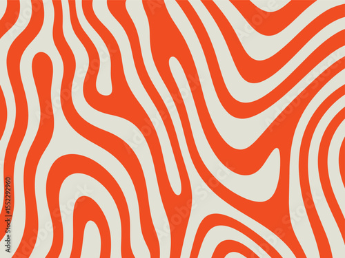 Abstract retro orange and beige wavy stripes pattern background