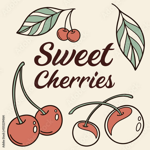 vector illustration of an cherries