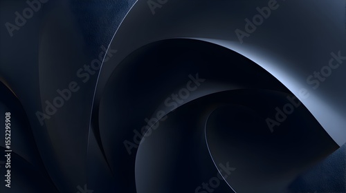 Dark Blue Minimalist Abstract 3D Composition with Smooth Curves – Elegant Fluid Motion Background for Technology, Branding, and Modern Visual Design Projects.