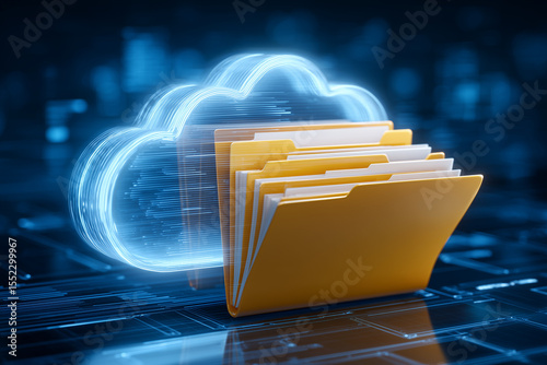 Cloud data storage and digital folders in the cloud network
