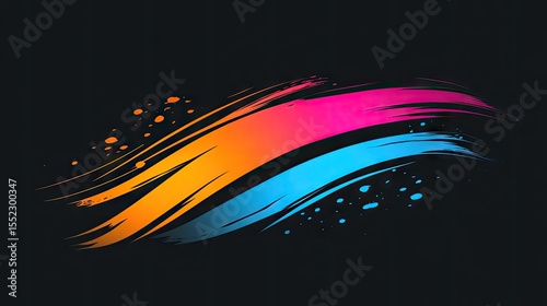 Abstract design with vibrant colors and brush strokes.