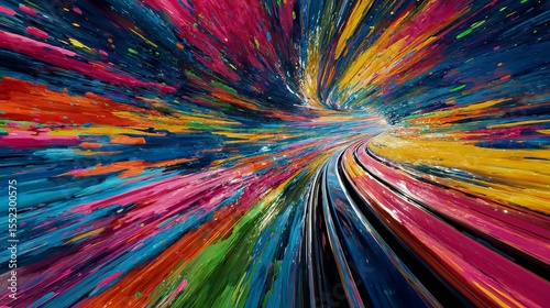 Abstract Colorful Swirling Tunnel Vibrant Dynamic Energy Motion Speed  Artistic Paint Strokes Bright Hues  Digital Art Background Graphic Design Illustration Style Canvas Modern   