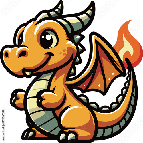 炎属性のドラゴンのイラスト
