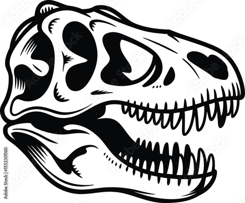T-Rex Skull Vector Illustration Design