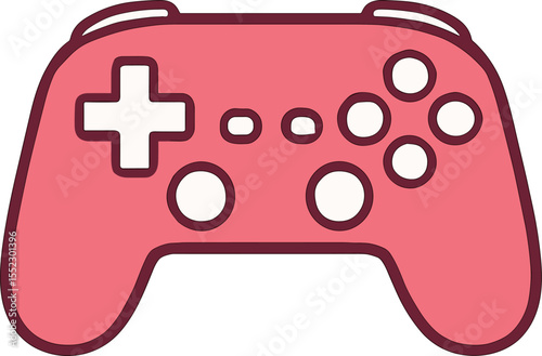 シンプルなピンクゲームコントローラーのイラスト