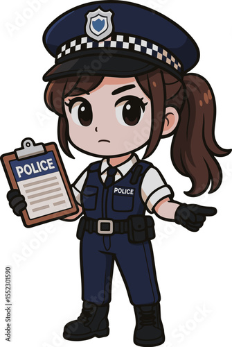 女性警察官のイラスト