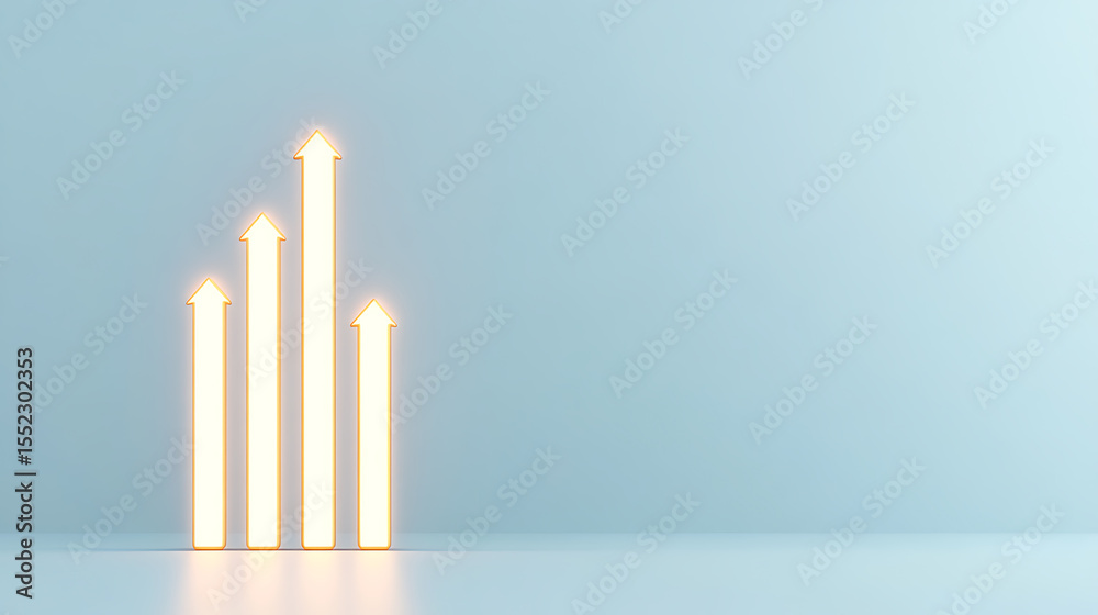 Arrows rising upward, symbolizing growth, progress, and positive trends against a serene backdrop. Depicts ambition and upward trajectory. Arrows rising upward, symbolizing growth, progress, and positive trends against a serene backdrop. Depicts ambition and upward trajectory.