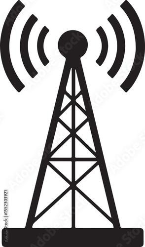 Communication Radio Tower Icon Silhouette