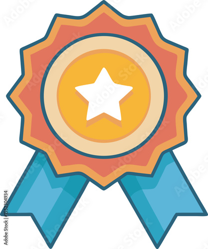 Golden star badge vector on a white background