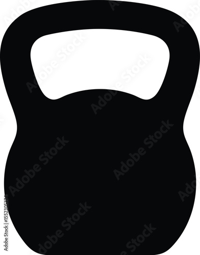 Kettlebell fitness equipment silhouette for strength training and exercise vector illustration 