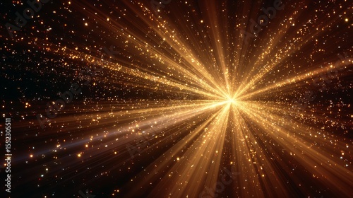 Golden Light Rays Burst Background Sparkling Glitter Festive Shimmering Luxurious Elegant Abstract Design Digital Art Illustration Graphic Texture Pattern Wallpaper Premium Quality