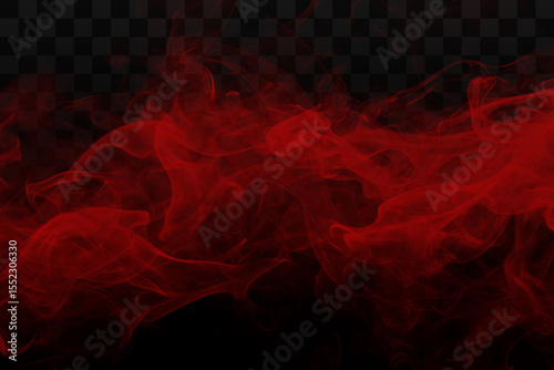 Abstract red smoke (fog) texture on transparent background
